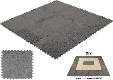 Amazon De Quadratische Teppiche Diy 3 By 3 Square Feet Grau