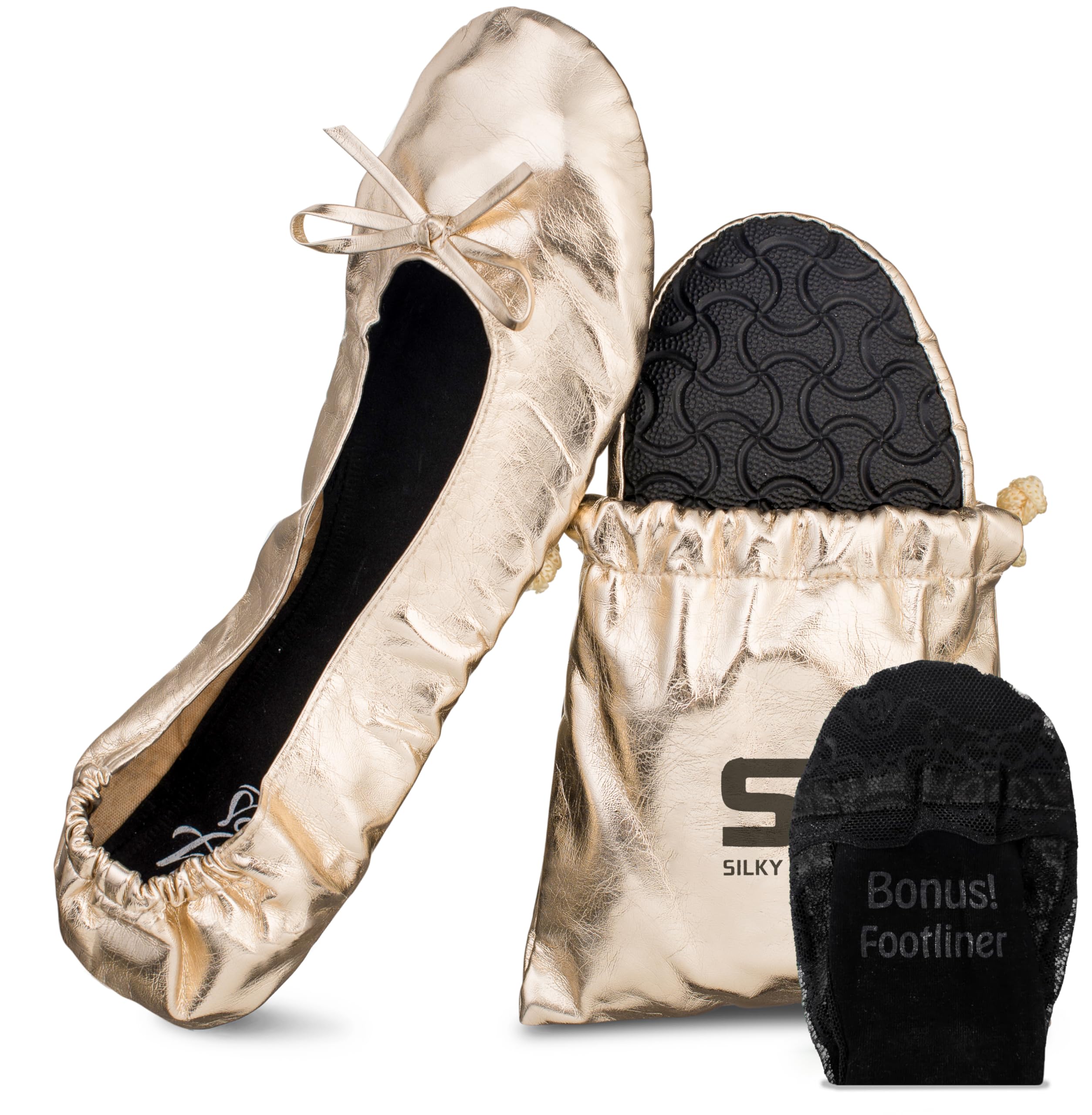 Silky Toes Foldable Flats for Women Purse Ballet