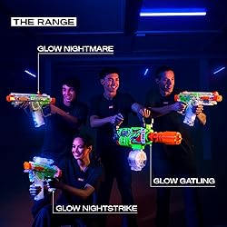 XSHOT Hyper Gel Glow Motorized Gatling Blaster with