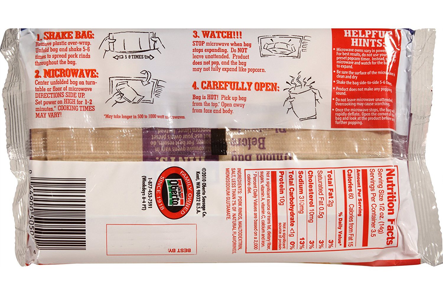 Lowrey's Bacon Curls Microwave Pork Rinds (Chicharrones), Original, 1.