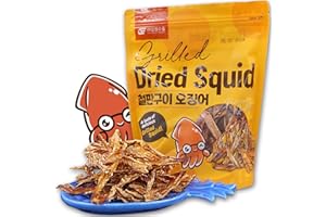 GE GANGWON EXPORT Savory Dried Squid Snack [9.17oz Bag] – Sliced Grilled Squid Jerky for Adults & Kids – 11g Protein Per Serving – Perfect for Snacking – Resealable Bag – Authentic Korean Snack by Gangwon Export