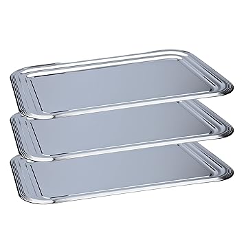 APS 3 x Partyplatte/Servierplatte/Serviertablett/Fischplatte/Obstplatte Metall | 53 cm x 32,5 cm