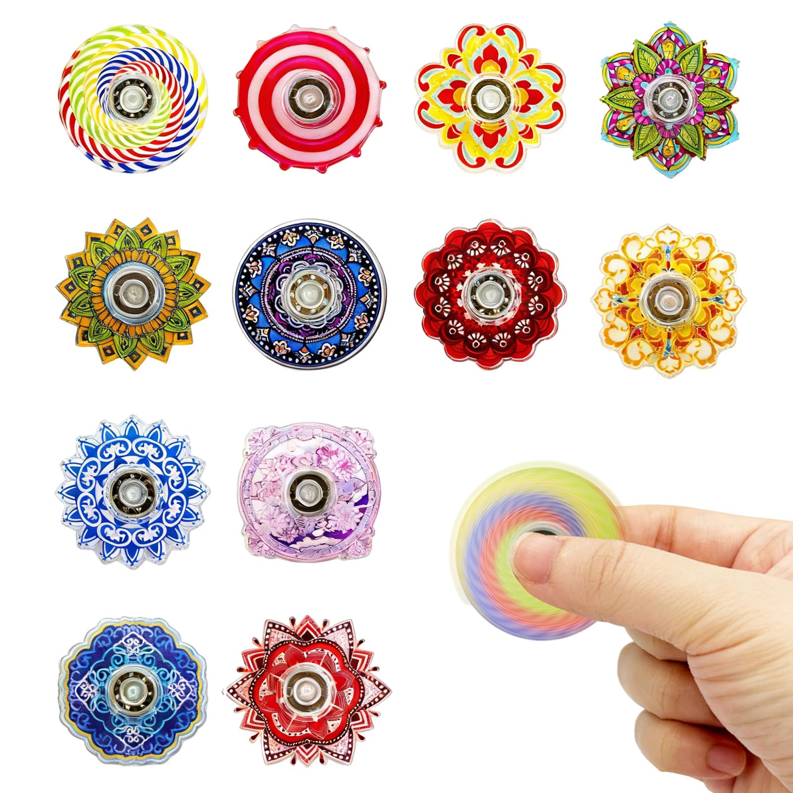 24 Pack Mini Fidget Spinners for Kids Adult Party Bag Fillers Retro Pass the Parcel Prizes Stress Relief Sensory Fidget Toys Pack Hand Spinners for Desk School Christmas Fidget Toys(1.57 Inch)