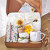 Sending Sunshine Hugs in a Box - Get Well Gifts for Women, Thinking of You, Birthday | Cozy Self Care Sunflower Gift Baskets for Mom, Wife, Best Friend