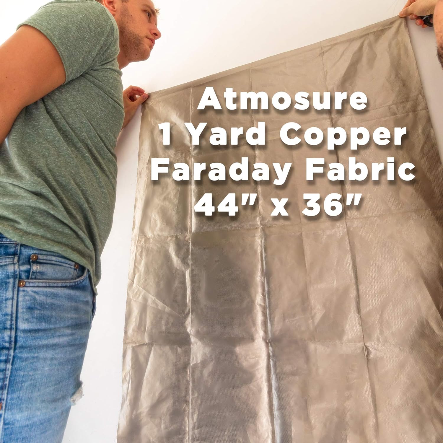 Atmosure 1 Yard Copper Faraday Fabric (44" x 36") — EMF Enclosure & Protection from Cellular Signal, WiFi, Bluetooth, GPS — DIY Wireless Shield Against EMI, EMP: Industrial & Scientific