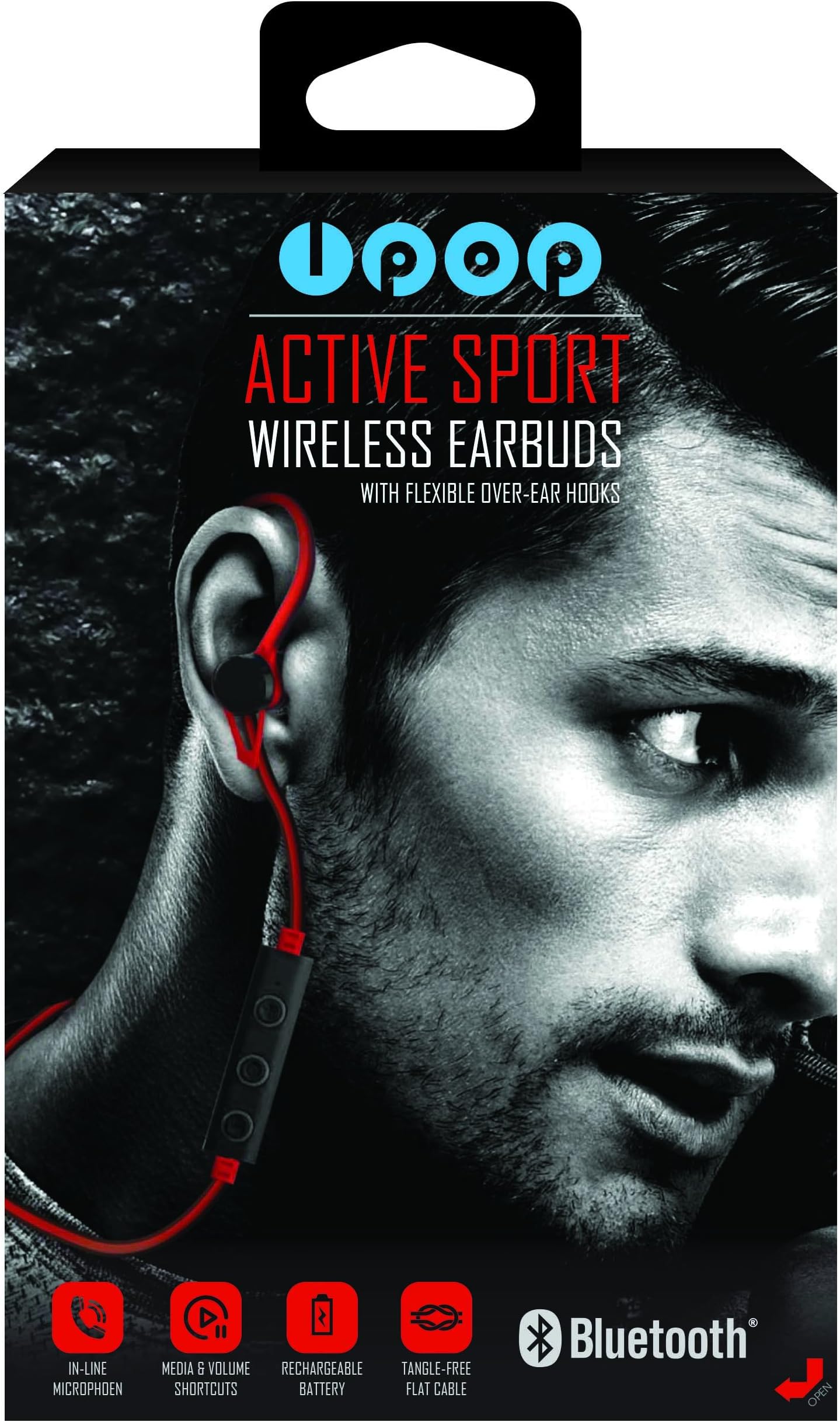 Bluetooth Headphones, LPOP Bluetooth V4.1 Wireless Sports Earphones Sweatproof in-Ear Headset with Microphone Noise-Cancelling for iPhone iPad Samsung Galaxy S7 Edge S6 and Bluetooth Devices (Red)
