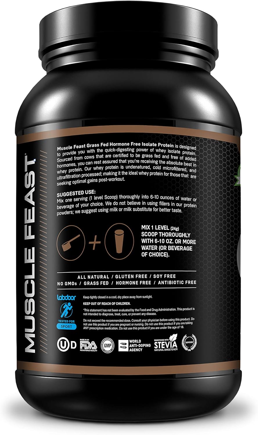 Grass Fed Whey Protein Isolate by Muscle Feast All Natural and