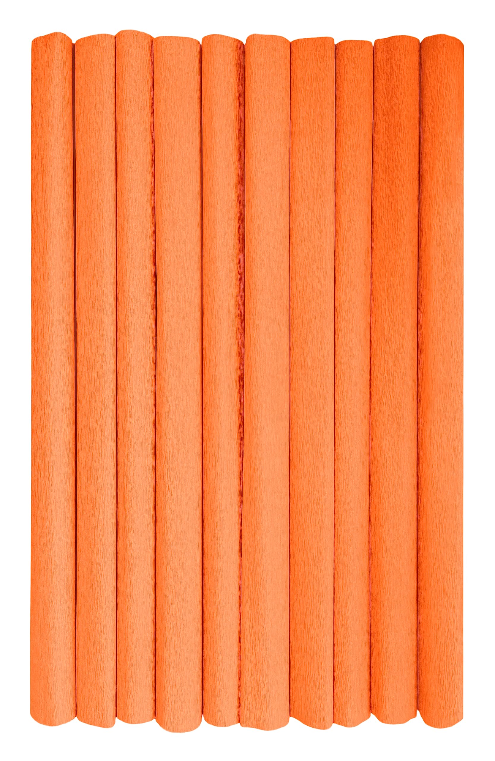 Interdruk - Crepe Paper Rolls for Kids, DIY and Decorations - Pack of 10 Reels (50cm x 200cm, 28g/m2) - 06 Dark Orange