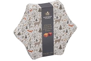 Gardiners of Scotland Handmade Fudge 350g Star Tin, Christmas Star Clotted Cream & Chocolate Fudge
