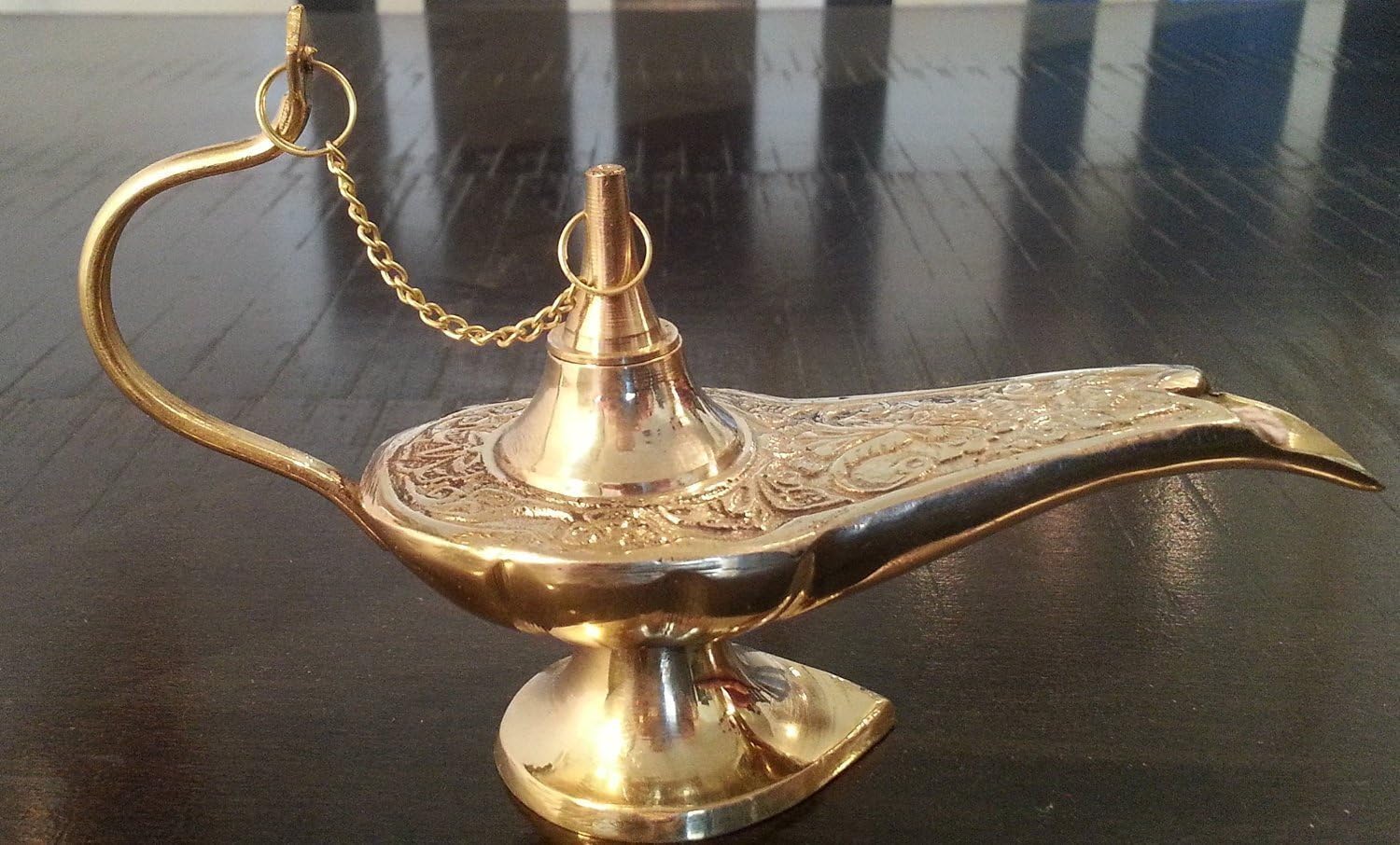 Brass Aladdin genie lamps, incense burners 6 inches golden brass (Home Décor)