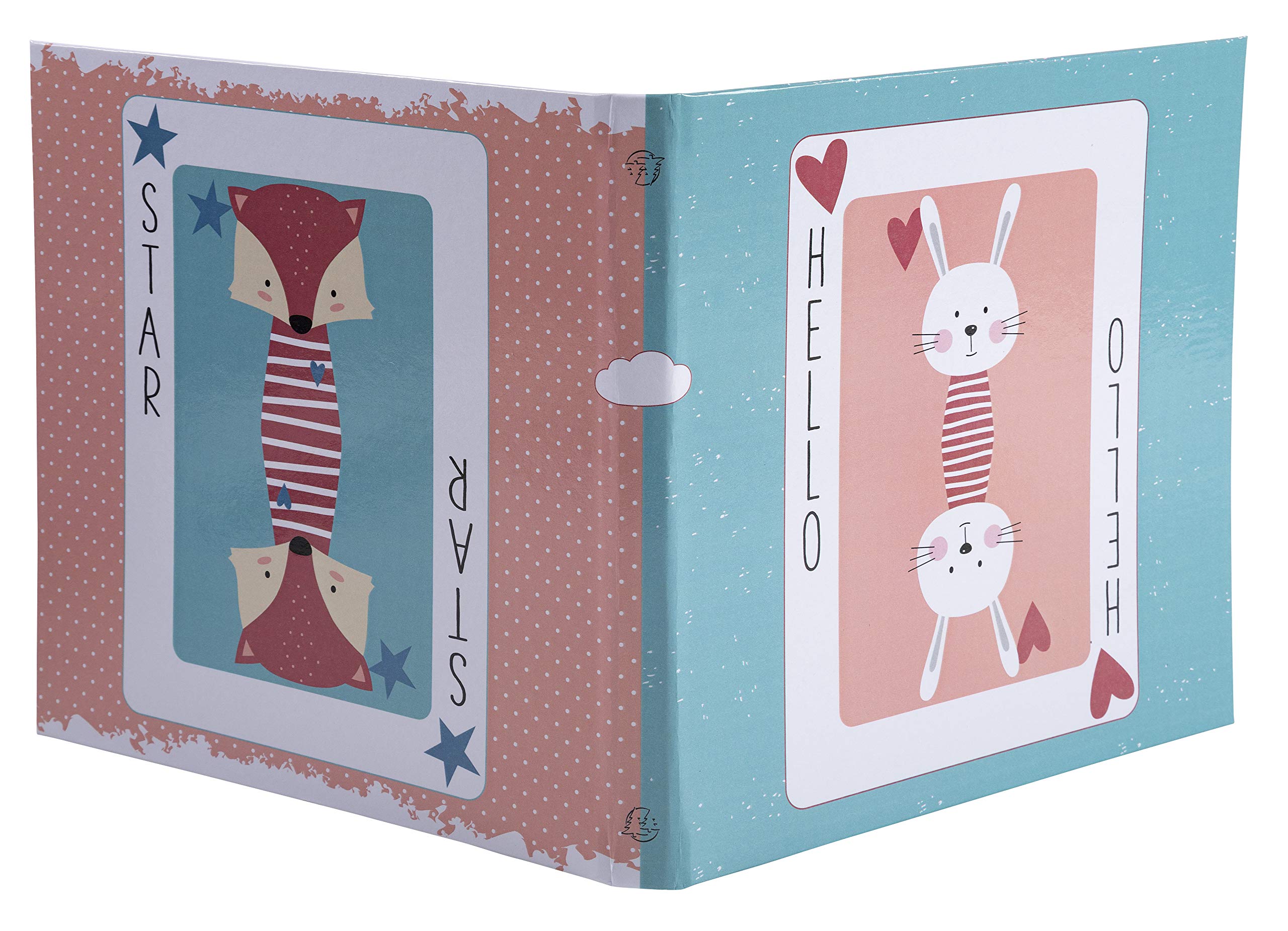 Exacompta - Ref. 16115E - 1 Photo album book 30 white pages - Format 25x25cm - GAME CARD - printed paper cover with glossy lamination in pink/blue colour