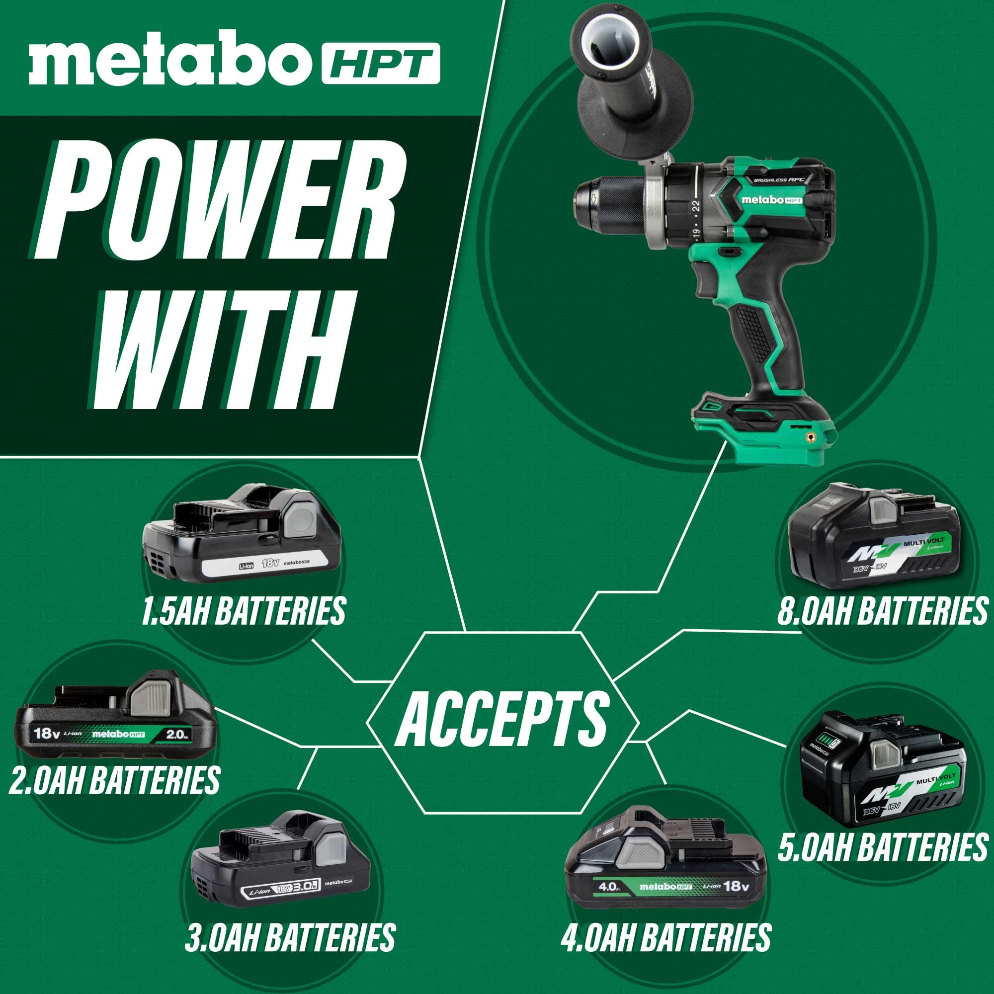 Metabo HPT 18V MultiVolt™ High Torque Cordless Driver Drill | 1/2