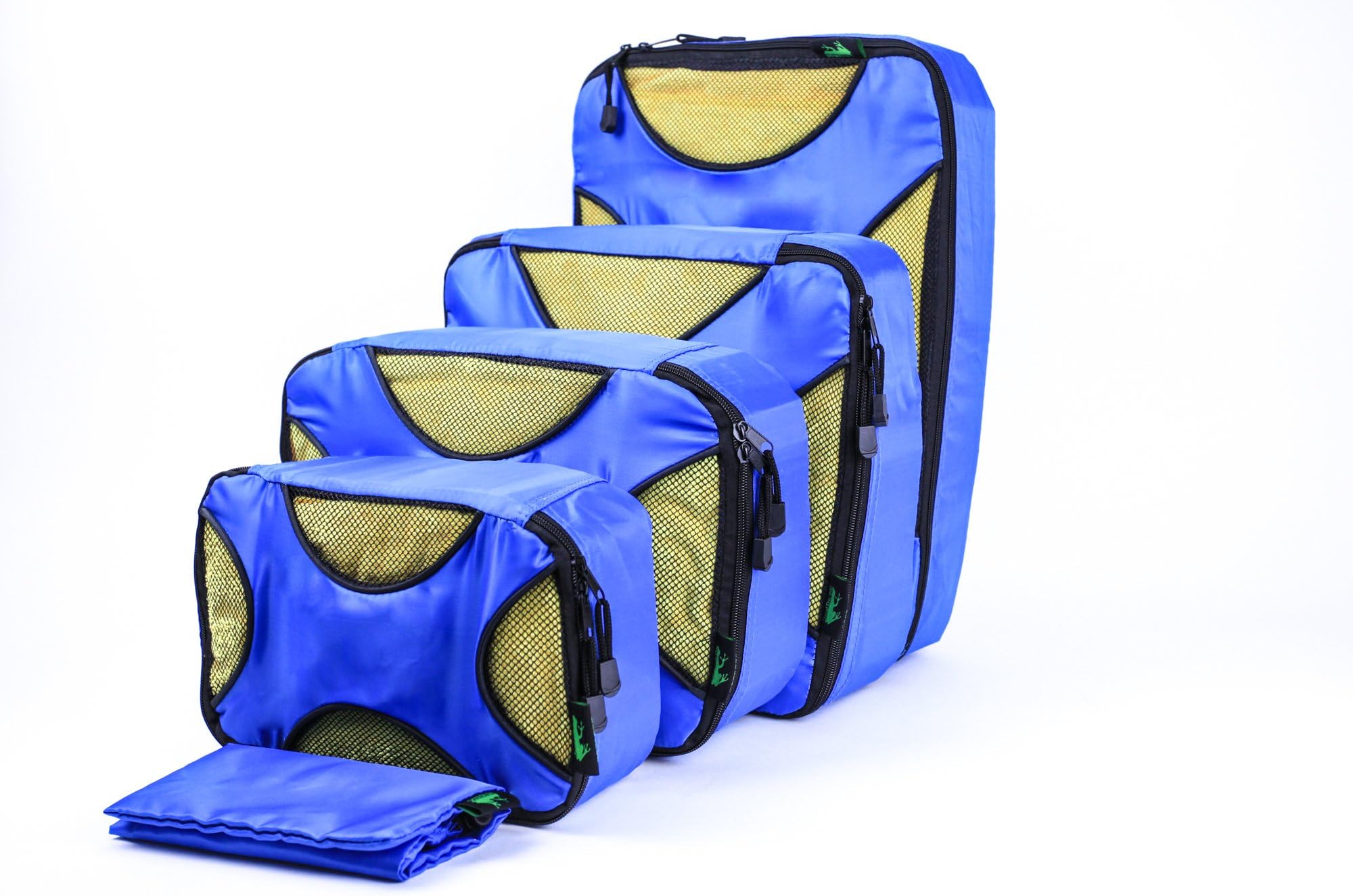 Best Travel Packing Accessory to Organize Your Luggage/Carry On,4 Travel Cubes with Laundry Bag Blue