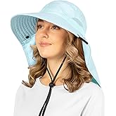 SUN CUBE Wide Brim Sun Hat with Neck Flap, UPF50+ Hiking Safari Fishing Hat for Men Women, Sun Protection Beach Hat
