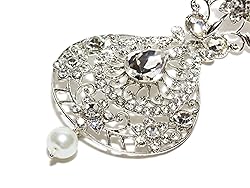 Bindhani Silver-Toned Flower Work Drop Maang Tikka
