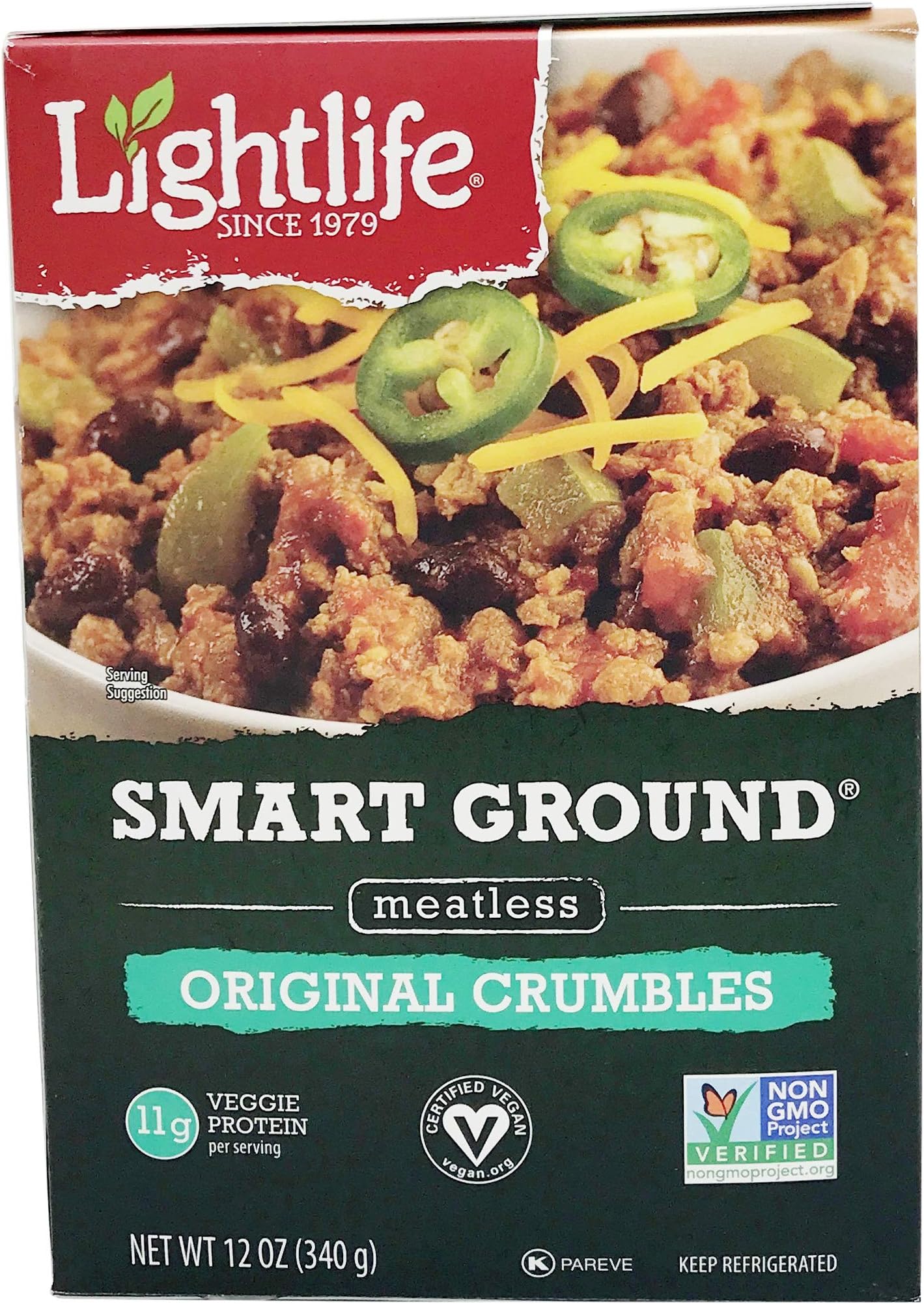 Lightlife Smart Ground Meatless Original Crumbles, 12 oz (2 Pack)