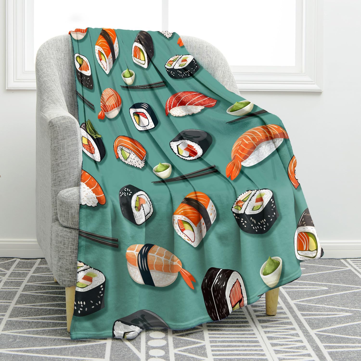 Jekeno Food Blanket Gifts for Women Kids Girls Boys Mom Wife Men Birthday Christmas Halloween Easter Presents Home Bedroom Living Room Bed Sofa Decor Plush Throw 60"x80" Image