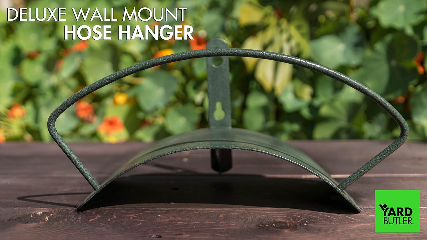 Yard Butler Deluxe Heavy Duty Wall Mount Hose Hanger Easily Holds 100’ Of 5/8’ Hose Solid Steel Extra Bracing And Patented Design In NEW COLORS and DECORATIVE DESIGNS IHCWM-1 Textured Forest Green : Garden Hose Parts : Garden & Outdoor