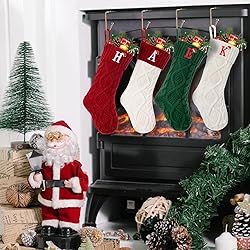 VRFASHION Christmas Stockings with Initials, Letter