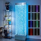 Dastiaque Bubble Wall Waterfall Fountain, 63.4" x 19" Water Fountains | Acrylic Indoor Water Features with Changing LED Color Lights, Remote Control for Housewarming, Home, and Wall Decor