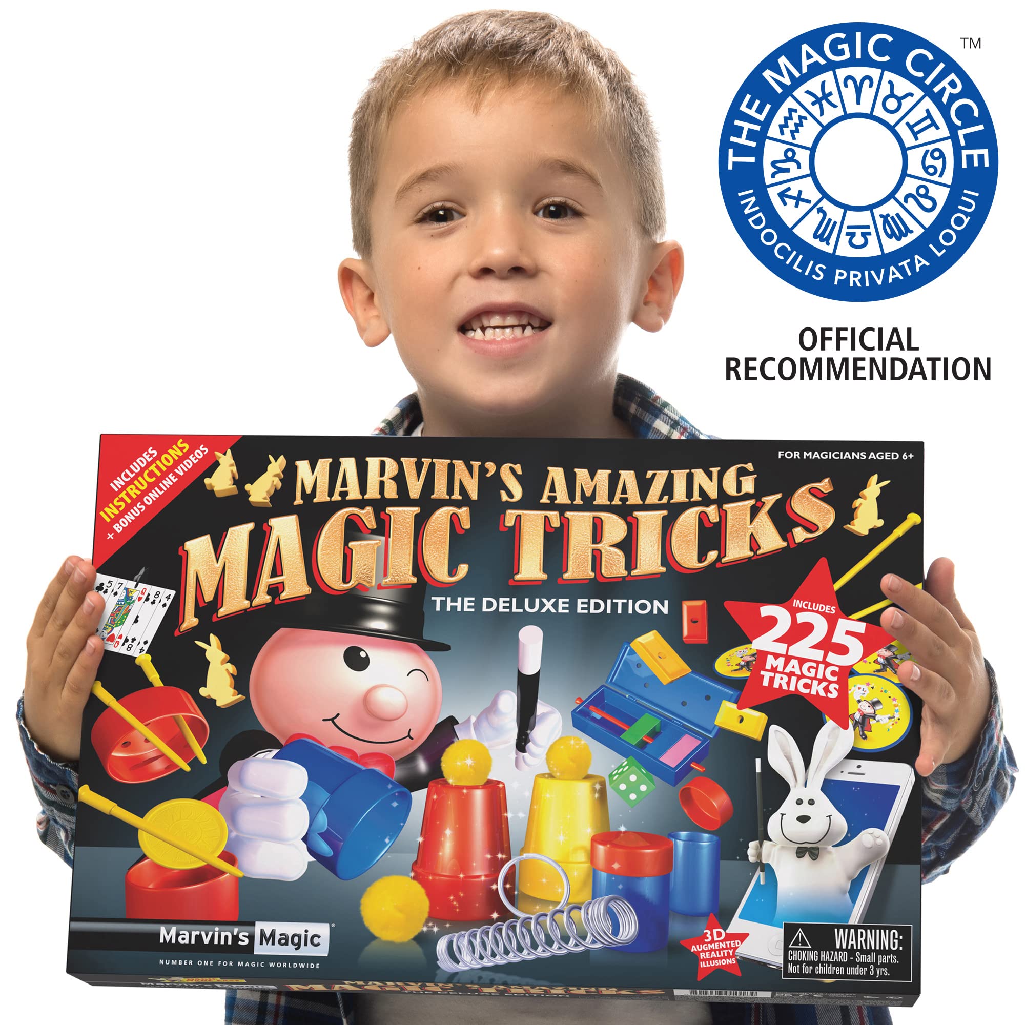 Marvin's Magic - Kids Magic Set - Box of Tricks, Amazing Tricks for Kids - Made Easy Range - Includes Wand, Card Tricks, Much More - Suitable for Ages 6 and Up - 225 Illusions