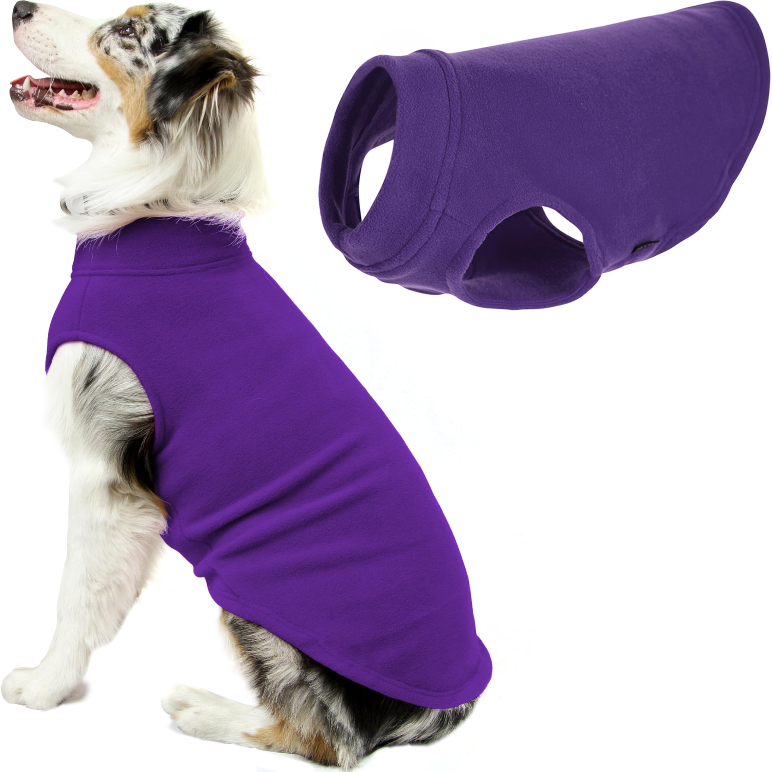 Gooby - Stretch fleece vest, pullover fleece vest jacket sweater for dogs, purple, 3X-large length (20.5 inches)