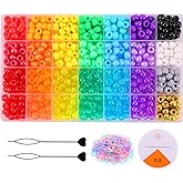Pony Beads Rainbow Kandi for Bracelet & Jewelry Making with Rubber Band & Beader