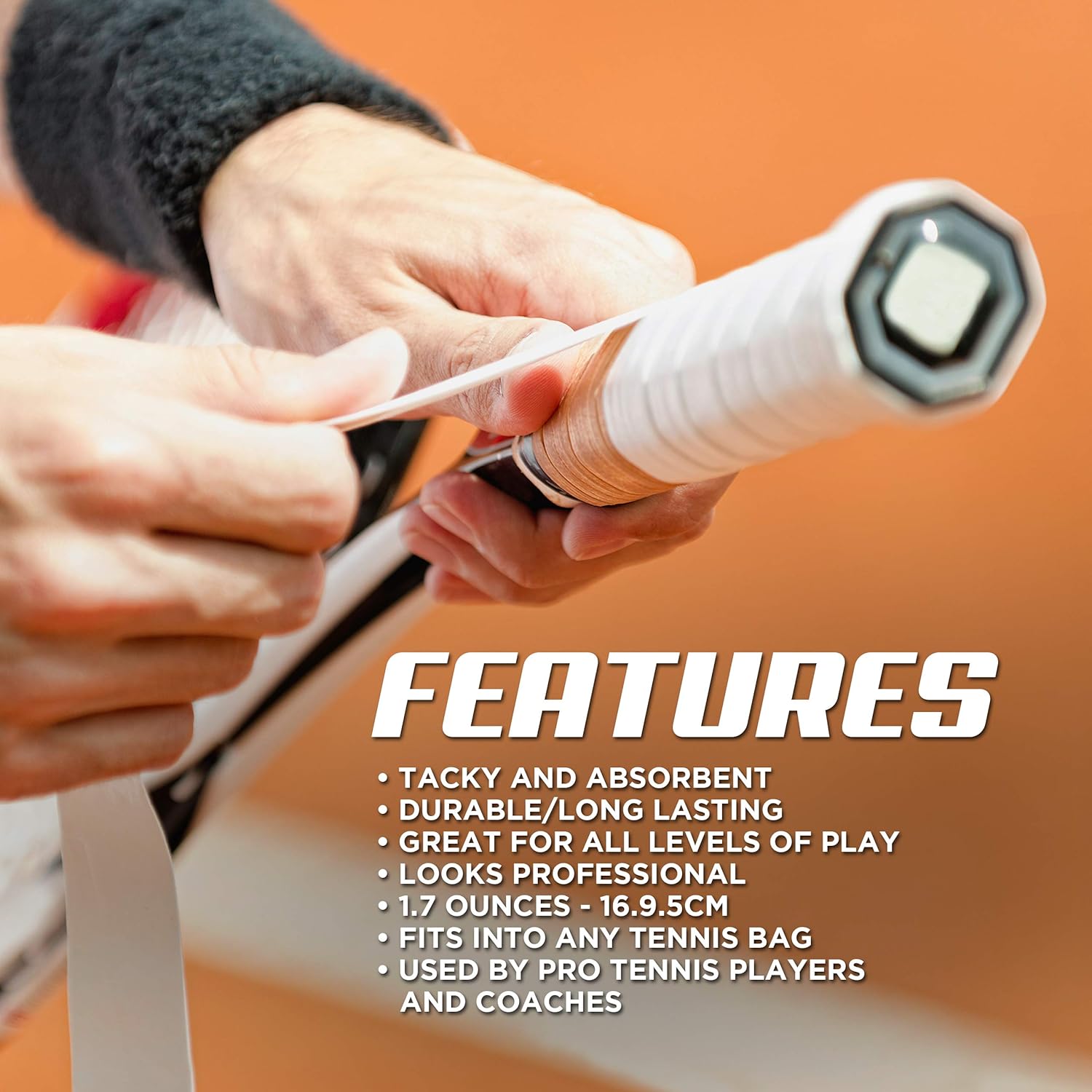 Takin Best Tacky Tennis Grips - Absorbent Over Grip for Tennis Racquet Handle - White Tennis Racket Grip Tape Replacement for Rackets - 3 Pack Overgrips and Overwraps : Sports & Outdoors