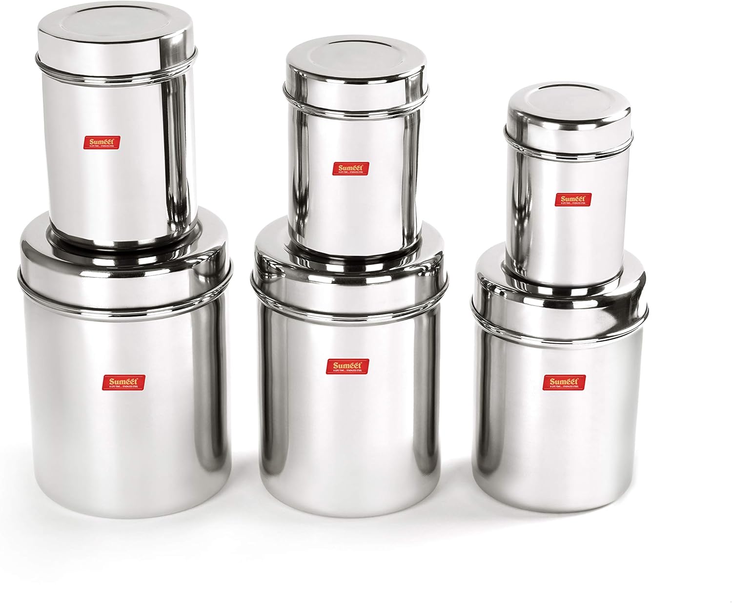 Buy Sumeet Stainless Steel Vertical Canisters/Ubha Dabba/Storage