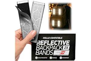 Byllstore Reflective Backpack Bands | High-Visibility Orafol Reflectors | Hook-and-Loop Closure | 1.5″ x 5″ | (2-Pack)