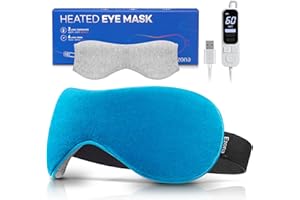 Ezona Heated Eye Mask, Warm Eye Compress Mask for Dry Eyes, USB Electric Eye Heating Pad with Temperature & Timer Control, Dry Eye Mask for Dry Eyes, Blepharitis, Sinus Migraine