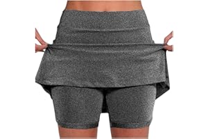 Women Tennis Golf Skirts Built-in Shorts, Athletic Mini Skorts Activewear Summer Workout Running Shorts with Pockets