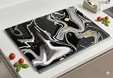 Acense Tempered Glass Worktop Saver 40 x 30 cm Black Chopping Board view 4