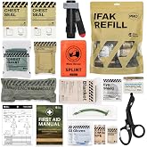 RHINO RESCUE IFAK Refill Kit 17Pcs with CAT Gen-7 Tourniquet, Emergency Tactical First Aid Kit Medical Supplies, IFAK Trauma Kit Combat Pack for Trauma Wound Care, Gunshot, Car &amp; Camping