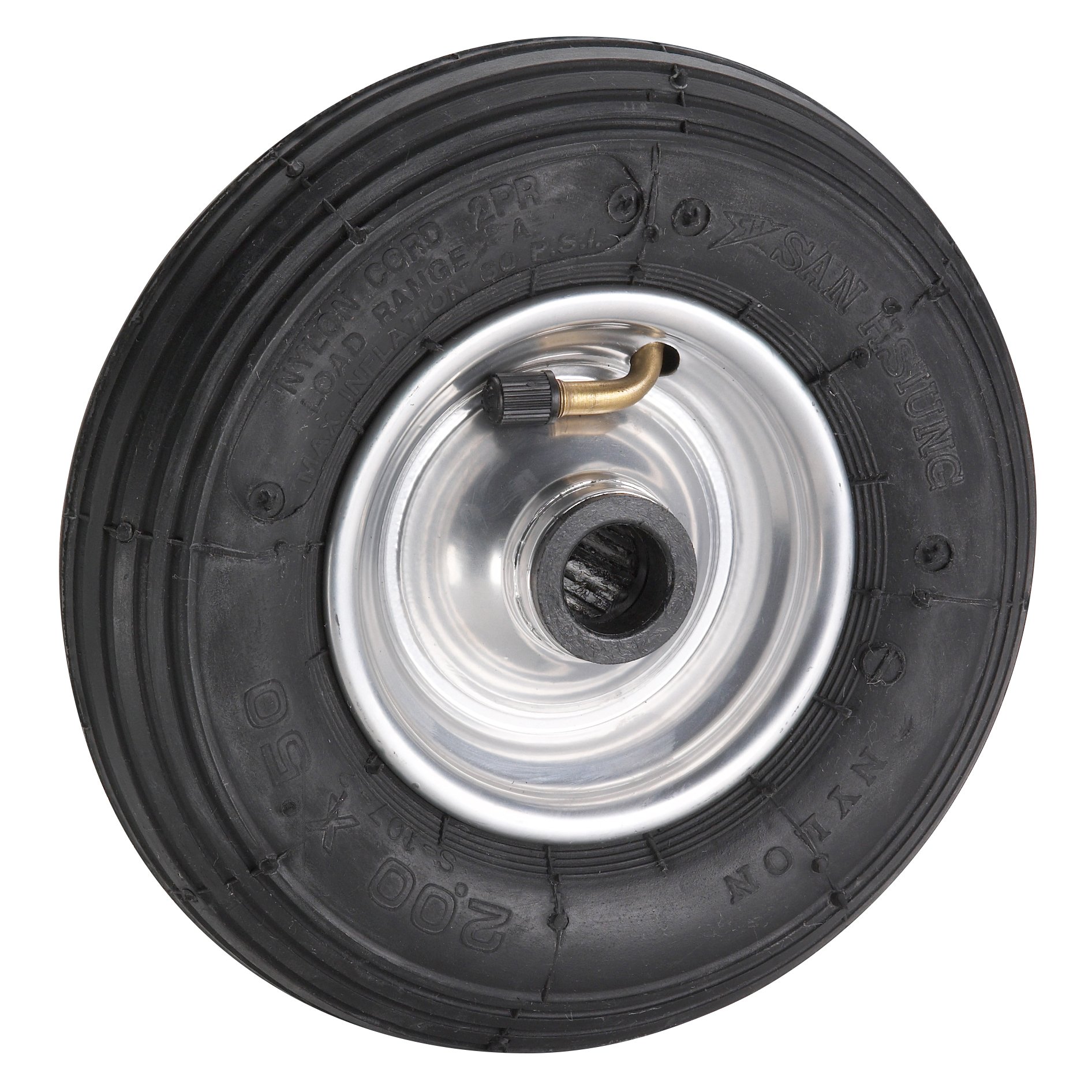Dörner + Helmer Pneumatic Wheel, 200 mm x 50 mm x 20 mm, 75 kg Load Capacity, 60 mm Hub, for Sack Truck, Steel Rim, Roller Bearing