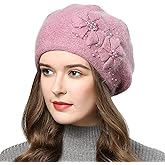 AICHUAN Women Winter Knit Beret Hat Rabbit Hair French Style Beret Classic Warm Casual Beanie Hat