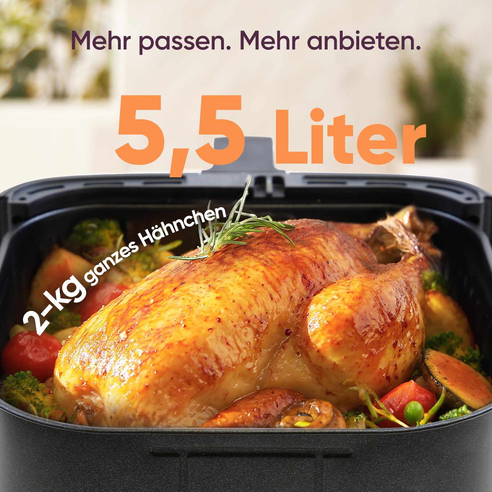 COSORI Heißluftfritteuse, Airfryer Testsieger 2024, 11-in-1 Air Fryer 5,5L, Heissluftfritteuse mit Shake-Reminder, 97,3 Prozent ölsparend, 67,5 Prozent energiesparend, spülmaschinenfest Körbe, Weiß 8
