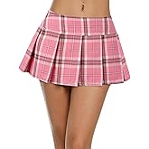 Avidlove Lingerie for Women Students Uniform Skirts for Girls Halloween Costumes Black Red M