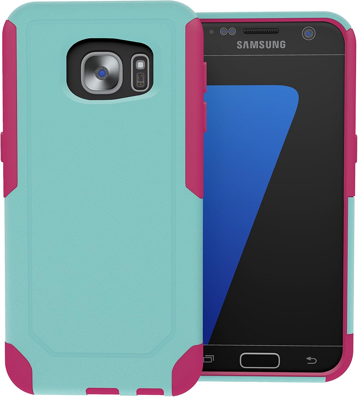 Galaxy S7 Case, ToughBox [Commute Series] [ Shockproof ] [ Slim ] [ Rugged ] [ Turquoise | Pink ] for Samsung Galaxy S7 Case [Fits OtterBox Defender & Commuter Series Clip]