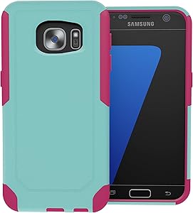 Galaxy S7 Case, ToughBox [Commute Series] [ Shockproof ] [ Slim ] [ Rugged ] [ Turquoise | Pink ] for Samsung Galaxy S7 Case [Fits OtterBox Defender & Commuter Series Clip]