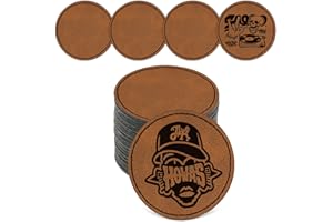 Blank Leatherette Patches for Hats, Iron On Patches for Clothes Jeans, Artificial Leather with Adhesive for Laser Engraving, 