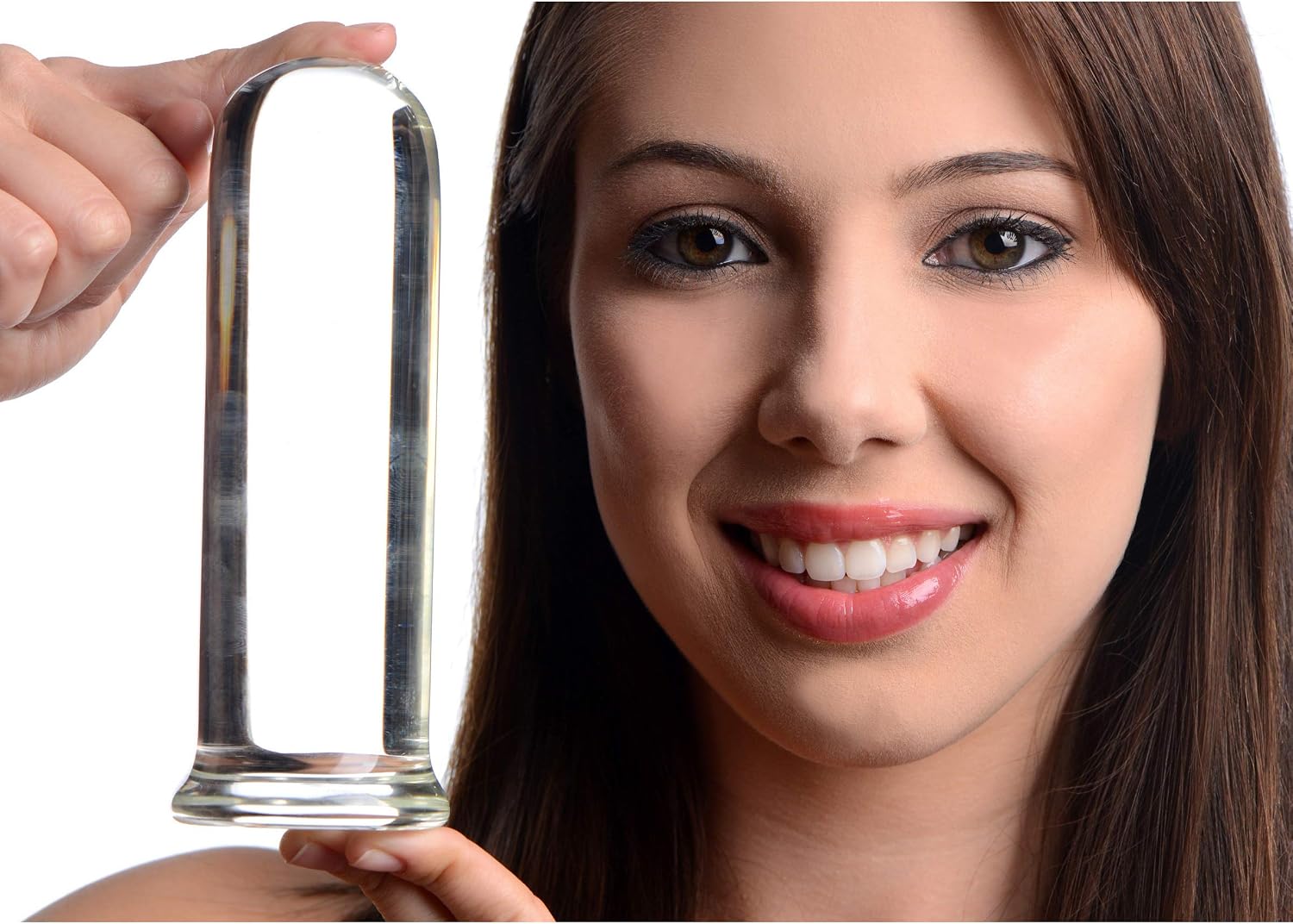 Prisms Erotic Glass Pillar Large Cylinder Plug, Clear