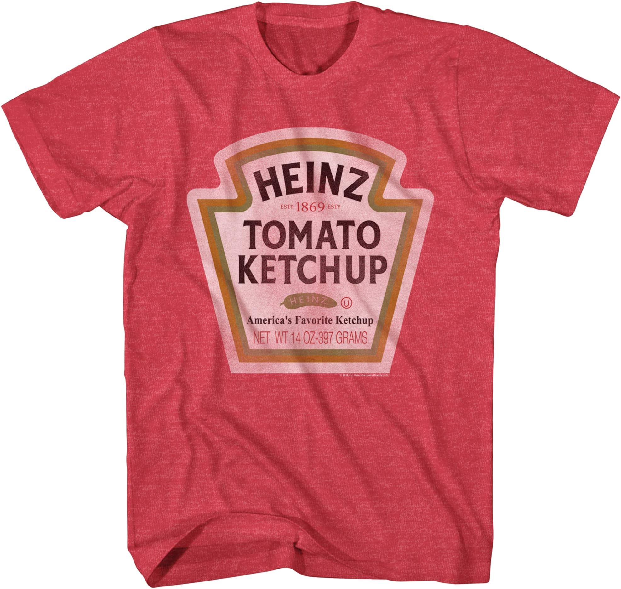 Heinz Ketchup Bottle Logo Classic Vintage Retro Funny Halloween Costume Adult Tee Graphic T-Shirt for Men Tshirt
