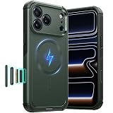 ESR for iPhone 17 Pro Case, 7X Military-Grade Drop Protection, Shock-Absorbing Rugged Cover with Camera Control Button, MagSafe Accessories Compatible, Cyber Series, Olive Green