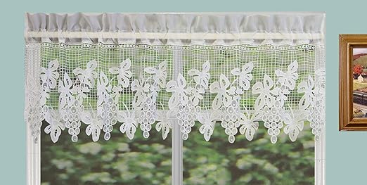 Amazon Com Creative Linens Grapes Knitted Lace Kitchen Curtain