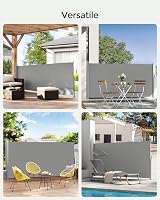 SONGMICS Side Shade 160 x 350 cm Extendable Privacy Screen Anthracite Grey view 8