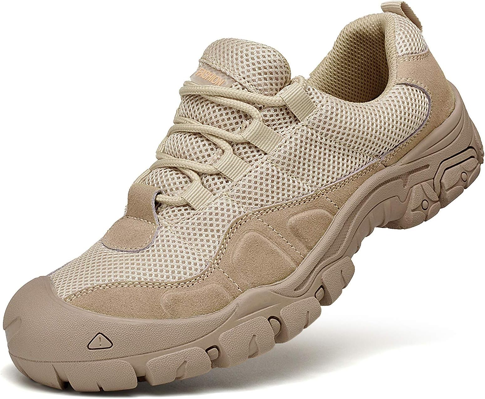 Ymombest Men's Tactical Shoes Breathable Non-Slip Low-Top Hiking Boots Trekking Climbing Walking Sneakers