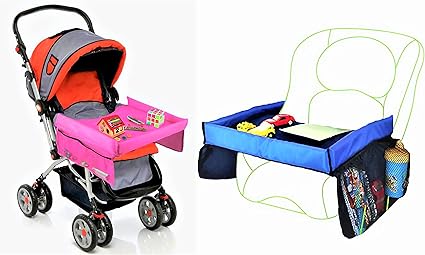 Amazon World L O 防水マルチテーブル キッズテーブル チャイルドシート テーブル ベビーカー 折りたたみ トレイ 収納ポケット付き 防水 お遊び台 お絵かき台 食事台 おもちゃ 子供 車 用 簡易 車載 家族みんなで楽しいドライブ ４色展開 セット販売