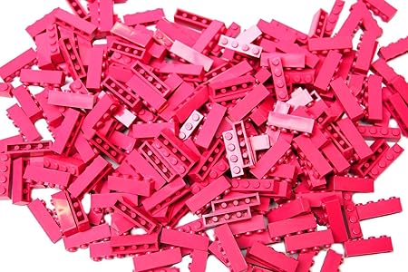Rarität!!! 500 QUIX Bausteine PINK, 4x1 Noppen, kompatibel, passgenau, einzeln, lose