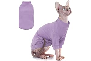 PUMYPOREITY Cat Clothes, Stretchy Cat Shirt, Cat Sweater with Sleeves, Sphynx Cat Clothes, Soft Cat Shirts for Cats Only, Pul